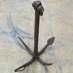 Vintage Grapnel Anchor with Flared Tine and Handle 02