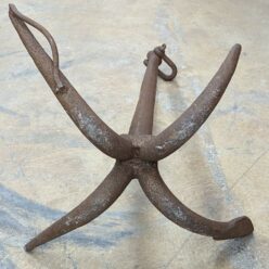Vintage Grapnel Anchor with Flared Tine and Handle 04