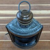 Vintage Kilbourn-Sauer Green Fresnel Glass Oil Lantern-top view