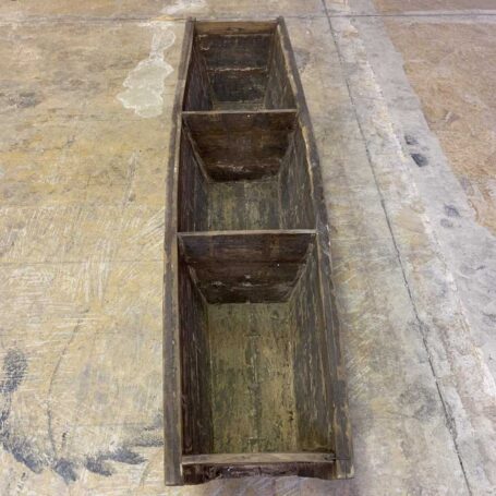 Vintage Wooden Rice Paddy Boat 06 close up