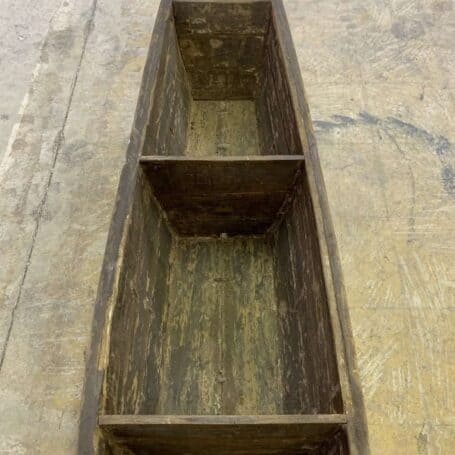 Vintage Wooden Rice Paddy Boat 03 look of the inside of boat
