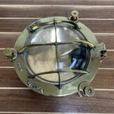 Authentic Round Cast Red Brass Ceiling Light - 4 Bar