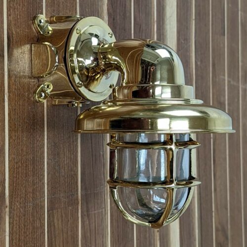 Nautical Brass Wall Sconce Bulkhead Light (Brass, Copper, or No Cover) 0