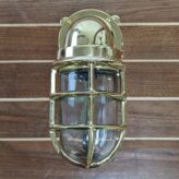 Nautical Brass Wall Sconce Bulkhead Light (Brass, Copper, or No Cover) 07
