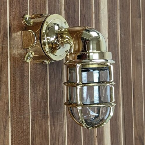 Nautical Brass Wall Sconce Bulkhead Light (Brass, Copper, or No Cover) 09