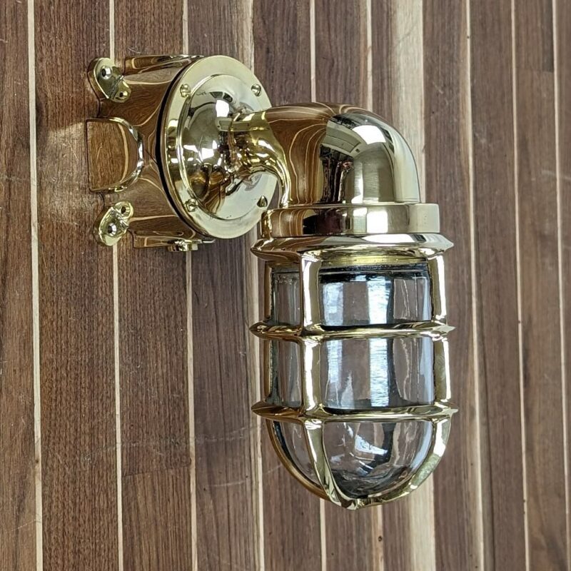 Nautical Brass Wall Sconce Bulkhead Light (Brass, Copper, or No Cover)