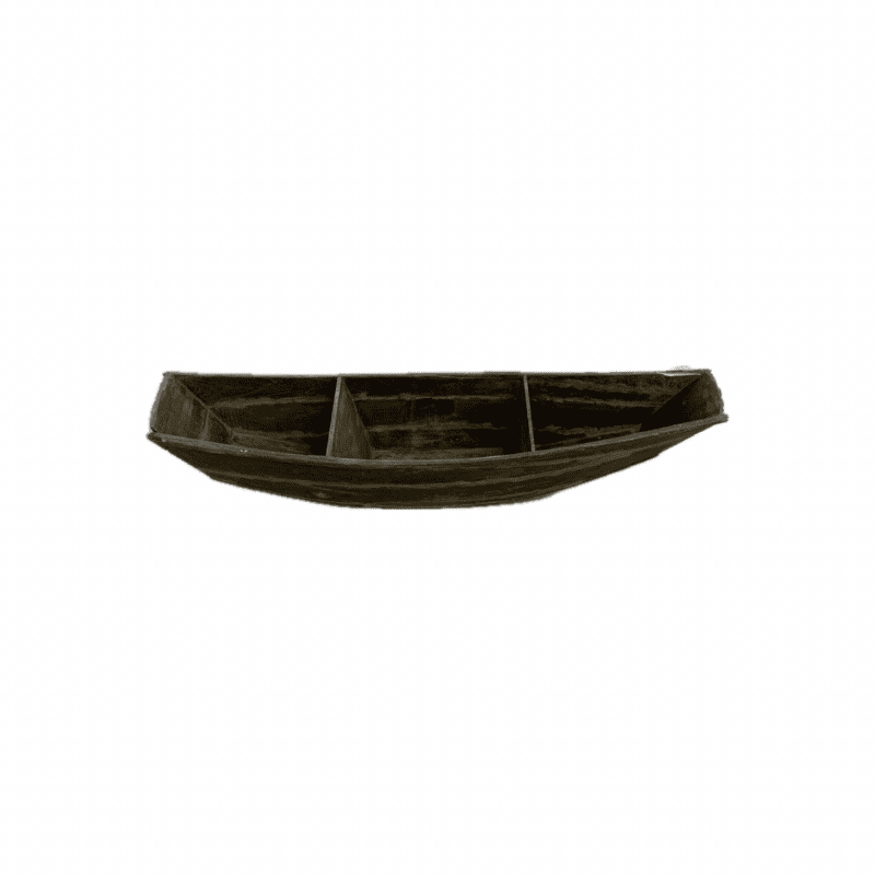 Vintage Chinese Wooden Rice Paddy Boat - White