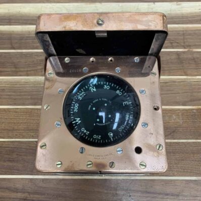Vintage John E Hand And Sons Co Magnetic Compass In Copper Box-compass