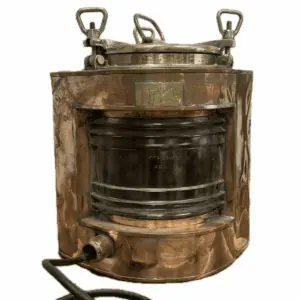 Vintage Polish Single Stacked Fresnel Lens Corner Running Light- front view