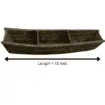 Vintage Wooden Rice Paddy Boat