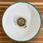 Brass Ceiling Light With Enamel Shade underside view