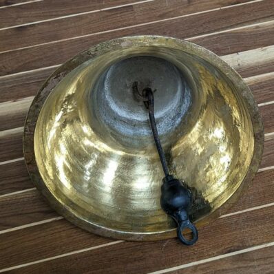 Brass Ship's Bell 'Corona' bottom view with ringer