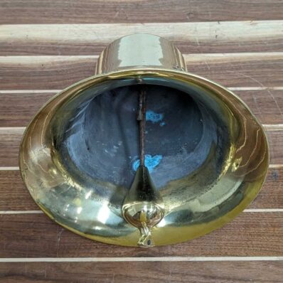 Brass Ship's Bell 'Fort Reliance 1986' Bottom View with ringer