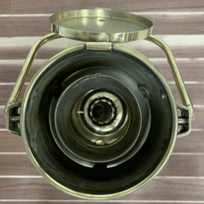 Vintage Koito Solid Brass Oil Lantern-inside look