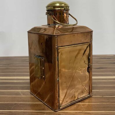 Vintage AHELMANN & Schlatter Copper Oil Lanterns-Set Of Three-corner photo