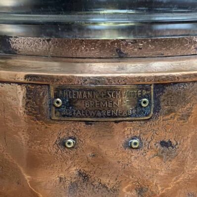 Vintage AHELMANN & Schlatter Copper Oil Lanterns-Set Of Three-plaque