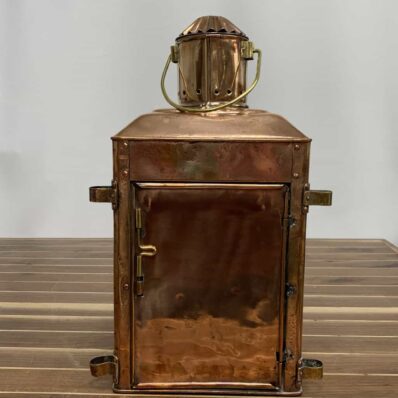 Vintage AHELMANN & Schlatter Copper Oil Lanterns-Set Of Three- back view