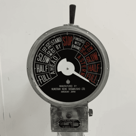 Salvaged Nunotani KEIKI SEISAKUSHO LTD. Electric Engine Telegraph 03 close up