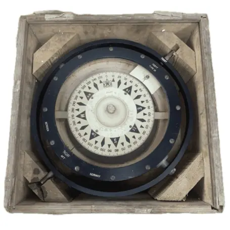 Vintage Bergen Norway Magnetic Compass - white