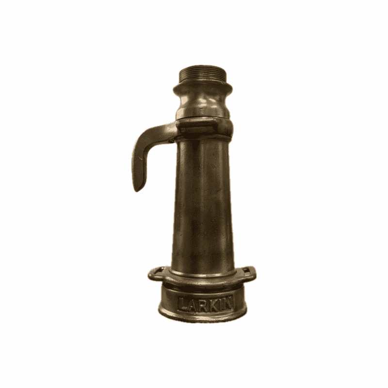 Vintage Brass Small Larkin Fire Hose Nozzle - White (M78)