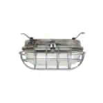 White Background - Vintage German Aluminum Caged Ceiling Light