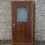 Vintage Salvaged Wooden Ship's Door With Glass Window Main Image