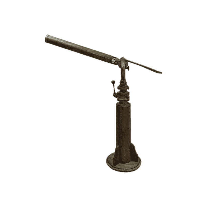 20th Century Brass and Copper Deluge Gun on Wooden Stand - White