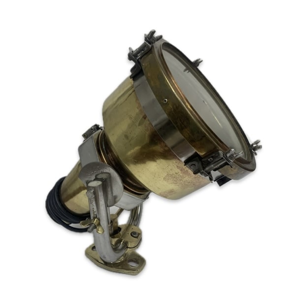 Brass And Stainless Vintage Nautical Spotlight Light 01