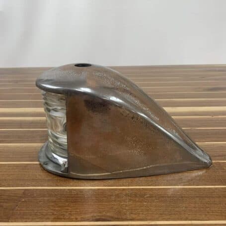 Vintage Chrome Plated Brass Bow Light 05 Side View view of the Vintage Chrome Bow Light showing chrome-plated brass