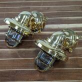 Nautical Brass Wall Sconce Bulkhead Light Brass Cover Sets of 2