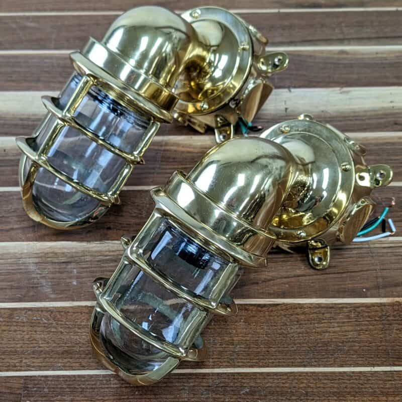 Brass Wall Sconces, Set of 2 Bulkhead Lights