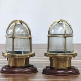 Vintage Brass Passageway Desk Light Wall Outlet, OnOff Toggle Set of Two 01