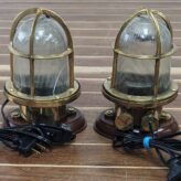 Vintage Brass Passageway Desk Light Wall Outlet, OnOff Toggle Set of Two 02