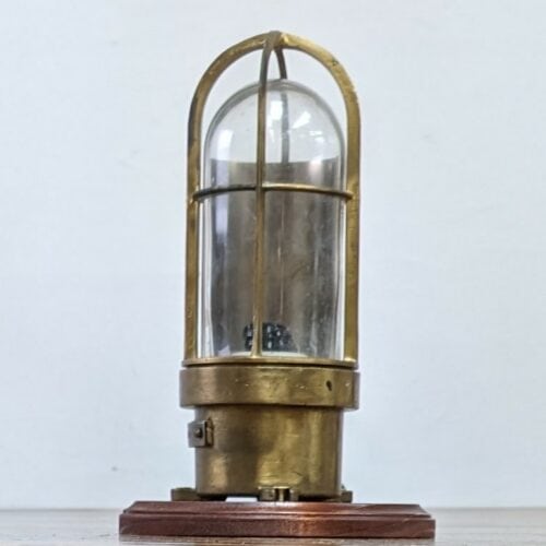 Brass Office Desk Light Nautical Salvage, Wood Mounted, Toggle Switch 01