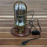 Brass Office Desk Light Nautical Salvage, Wood Mounted, Toggle Switch 02