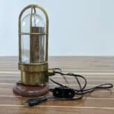 Brass Office Desk Light Nautical Salvage, Wood Mounted, Toggle Switch 03