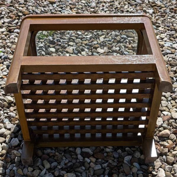 Brass Porthole Wooden Grate Coffee Table | View of Bottom Table