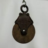 Vintage Myers Swivel Cast Iron And Wood Pulley
