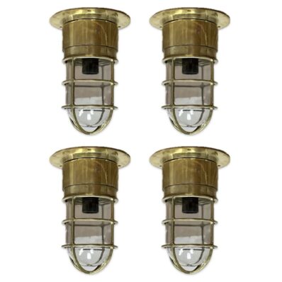 Transparent - Nautical Ceiling Lights With Clear Globes, Smooth Base - Set Of Four