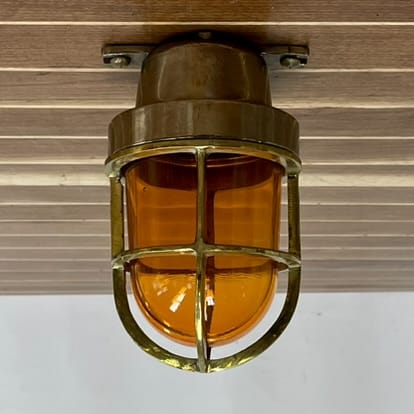 Small Brass Amber Navigation Light