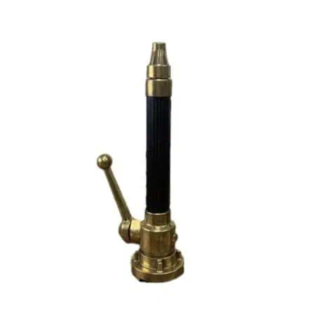 Vintage Brass And Rubber Fire Hose Nozzle - white