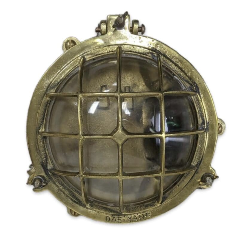 transparent: Vintage Brass Ceiling Light, 6 Bar