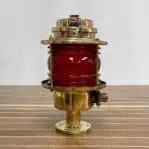 Salvaged pier light with red glass lens for nautical decor Other View