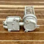 Vintage Brass Painted Grey Bulkhead Light With Junction Box