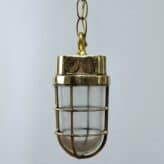 Vintage Foggy Globe Chain Hung Brass Pendant Light (Only One) 01