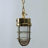 Vintage Foggy Globe Chain Hung Brass Pendant Light (Only One) 02