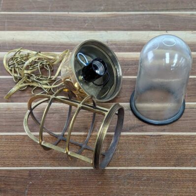 Vintage Foggy Globe Chain Hung Brass Pendant Light (Only One) 03