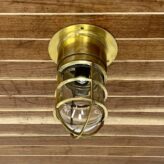 Angle View Nautical Ceiling Light With Clear Globe, Smooth Base