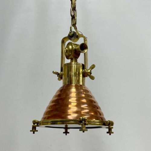 Brass and Copper Small Beehive Pendant Light!