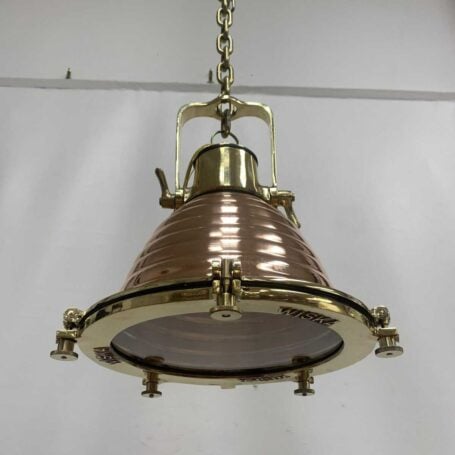 Chain Pendant Light, WISKA Copper and Brass Nautical Pendant Light 02 Chain Pendant Light, WISKA Copper and Brass Nautical Pendant Light-underneath